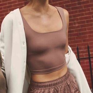 Athleta Transcend Square Neck Crop Sports Bra A-C